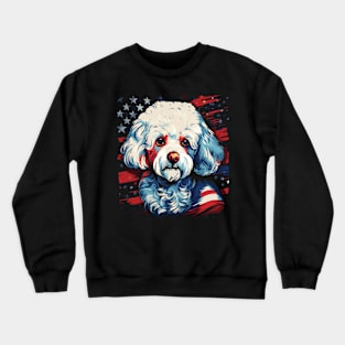 Patriotic Bichon Frise Crewneck Sweatshirt